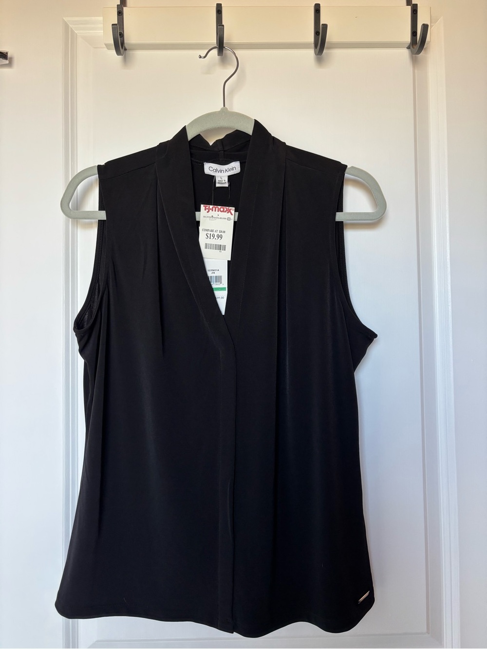 Calvin Klein Black Sleeveless V-Neck Blouse